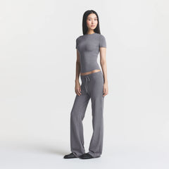 COTTON JERSEY STRAIGHT LEG PANT | DARK HEATHER GREY