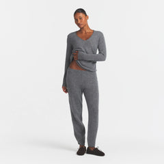 AIRY CASHMERE JOGGER | DARK HEATHER GREY