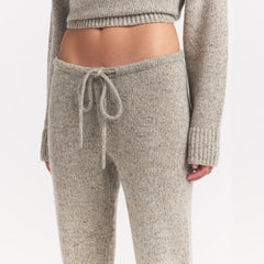 TWEED KNIT TEXTURED PANT | LATTE