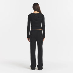SWEATER KNIT CABLE STRAIGHT LEG PANT | ONYX
