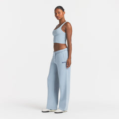 COTTON FLEECE STRAIGHT LEG PANT WITH EMBOSSED LOGO | FOG