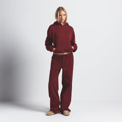 COTTON FLEECE HOODIE | MERLOT