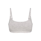 COTTON JERSEY MATERNITY NURSING SCOOP BRALETTE | LIGHT HEATHER GREY