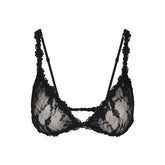 STRETCH LACE TRIANGLE BRALETTE | SOOT