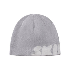 COTTON KNIT MENS LOGO BEANIE | LIGHT HEATHER GREY