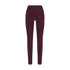 COTTON FLEECE LEGGING WITH EMBOSSED LOGO | CURRANT