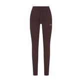 COTTON FLEECE LEGGING WITH EMBOSSED LOGO | ESPRESSO