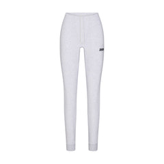 COTTON FLEECE LEGGING WITH EMBOSSED LOGO | LIGHT HEATHER GREY