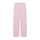 COTTON FLEECE STRAIGHT LEG PANT WITH EMBOSSED LOGO | CHERRY BLOSSOM