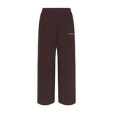COTTON FLEECE STRAIGHT LEG PANT WITH EMBOSSED LOGO | ESPRESSO