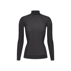 LUDOVIC DE SAINT SERNIN X SKIMS MILKY SHEER MOCK NECK LONG SLEEVE TOP | ONYX