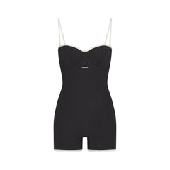 COTTON RIB ONESIE | SOOT CONTRAST