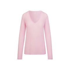 AIRY CASHMERE V-NECK PULLOVER | CHERRY BLOSSOM