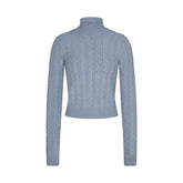 SWEATER KNIT CABLE TURTLENECK | FOG