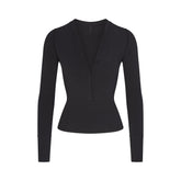 COTTON JERSEY HENLEY LONG SLEEVE | SOOT