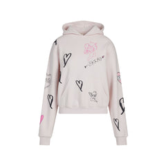 COTTON FLEECE HOODIE | BARELY PINK ANGEL SKETCH