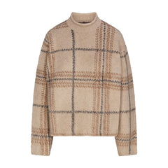 TEXTURED KNIT BRUSHED BOXY PULLOVER | NEUTRALS BIG HOLLY PLAID