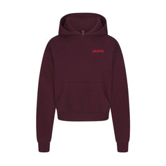 COTTON FLEECE HOODIE WITH EMBOSSED LOGO | CURRANT