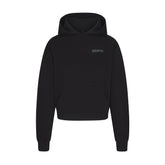 COTTON FLEECE HOODIE WITH EMBOSSED LOGO | ONYX