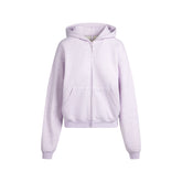 COTTON FLEECE ZIP UP HOODIE | PURPLE HEATHER