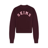 COTTON FLEECE CREWNECK | CURRANT ARCHED SKIMS PLAID
