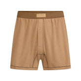 SKIMS COTTON MENS KNIT BOXER | RUSSET