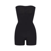 SEAMLESS SCULPT STRAPLESS SHORTIE BODYSUIT | ONYX