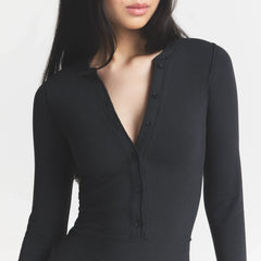 COTTON JERSEY HENLEY LONG SLEEVE | SOOT