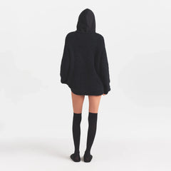 COZY KNIT OVERSIZED HOODIE | OBSIDIAN SKELETON