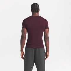 SKIMS COTTON RIB MENS T-SHIRT | CURRANT
