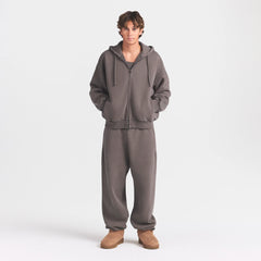 HEAVYWEIGHT FLEECE MENS ZIP UP HOODIE | STERLING