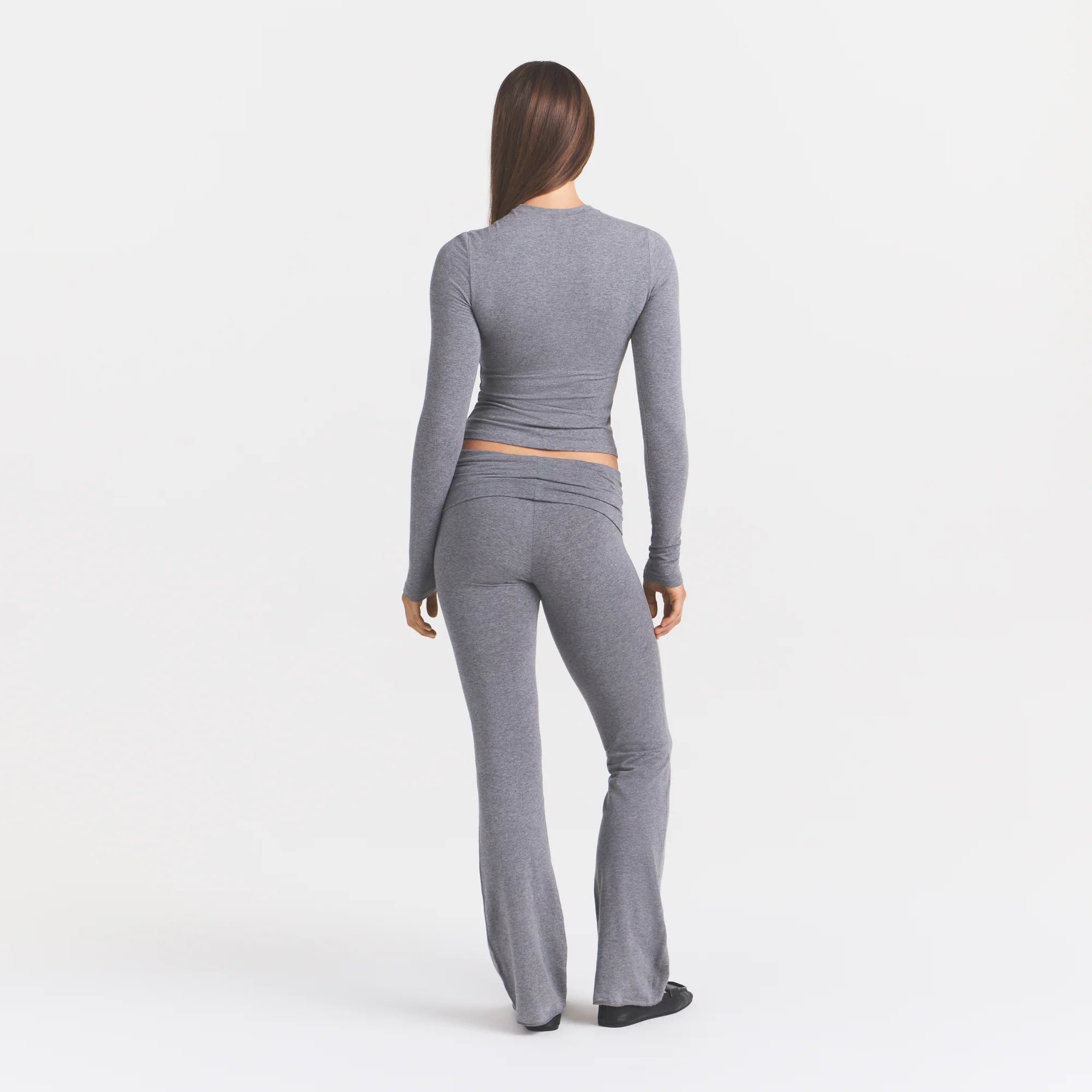 COTTON JERSEY FOLDOVER PANT | DARK HEATHER GREY