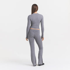 COTTON JERSEY FOLDOVER PANT | DARK HEATHER GREY