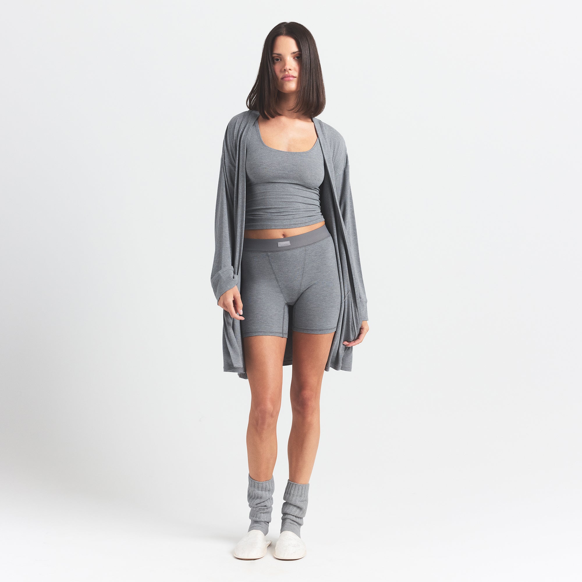 SOFT LOUNGE ROBE | HEATHER GRAY