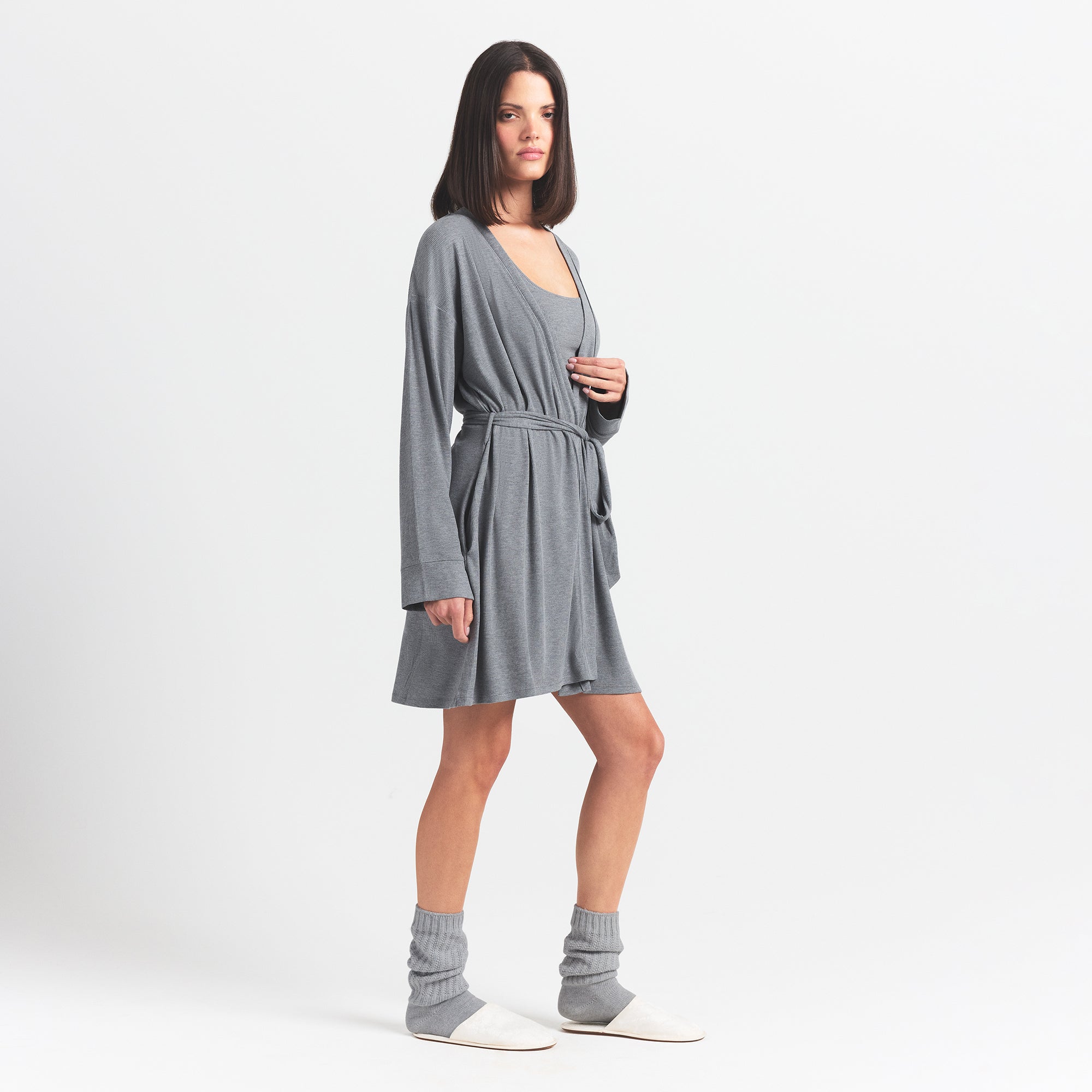 SOFT LOUNGE ROBE | HEATHER GRAY