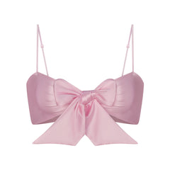 STRETCH SATIN TIE FRONT BRALETTE | HALITE