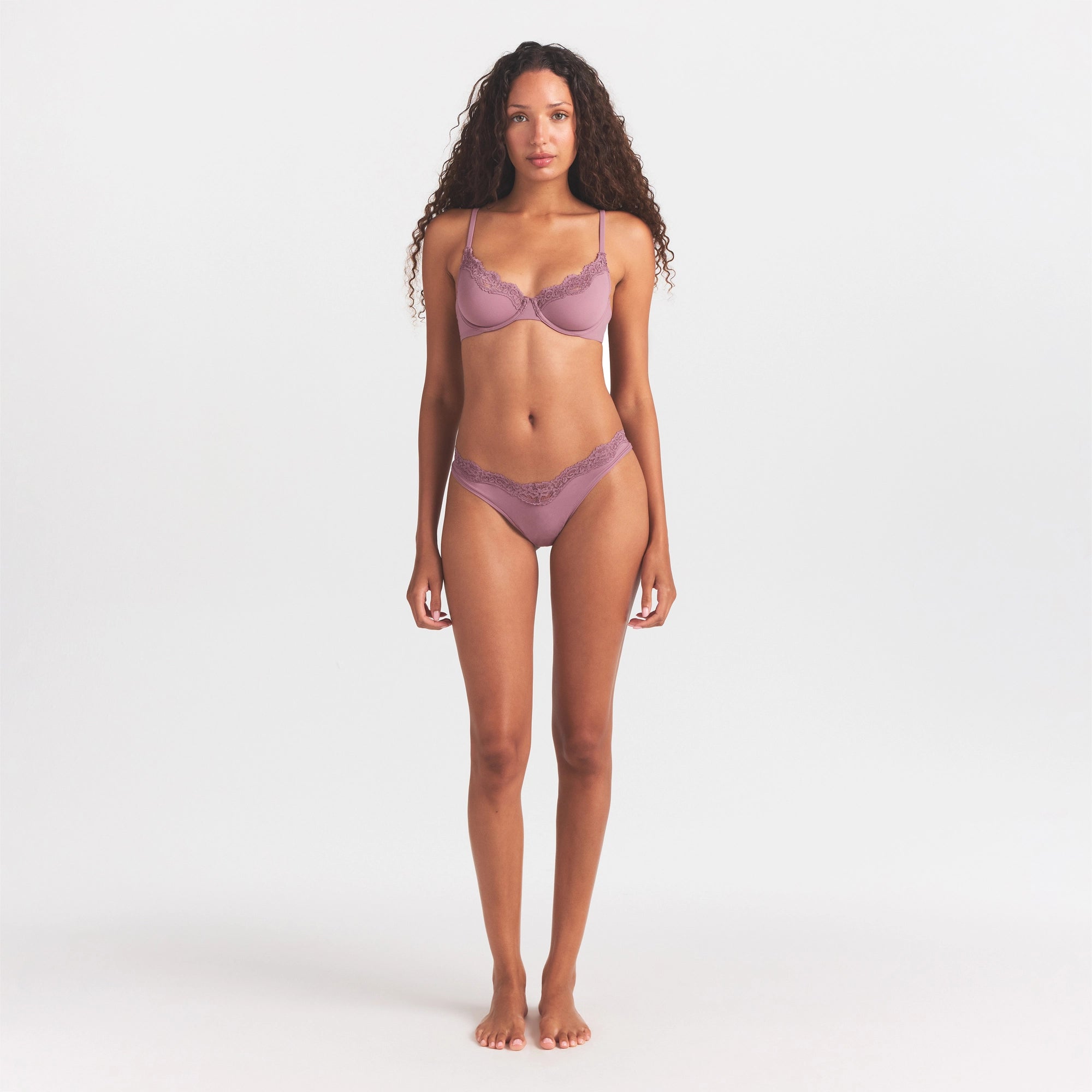 FITS EVERYBODY LACE UNLINED SCOOP BRA | MUTED MAUVE
