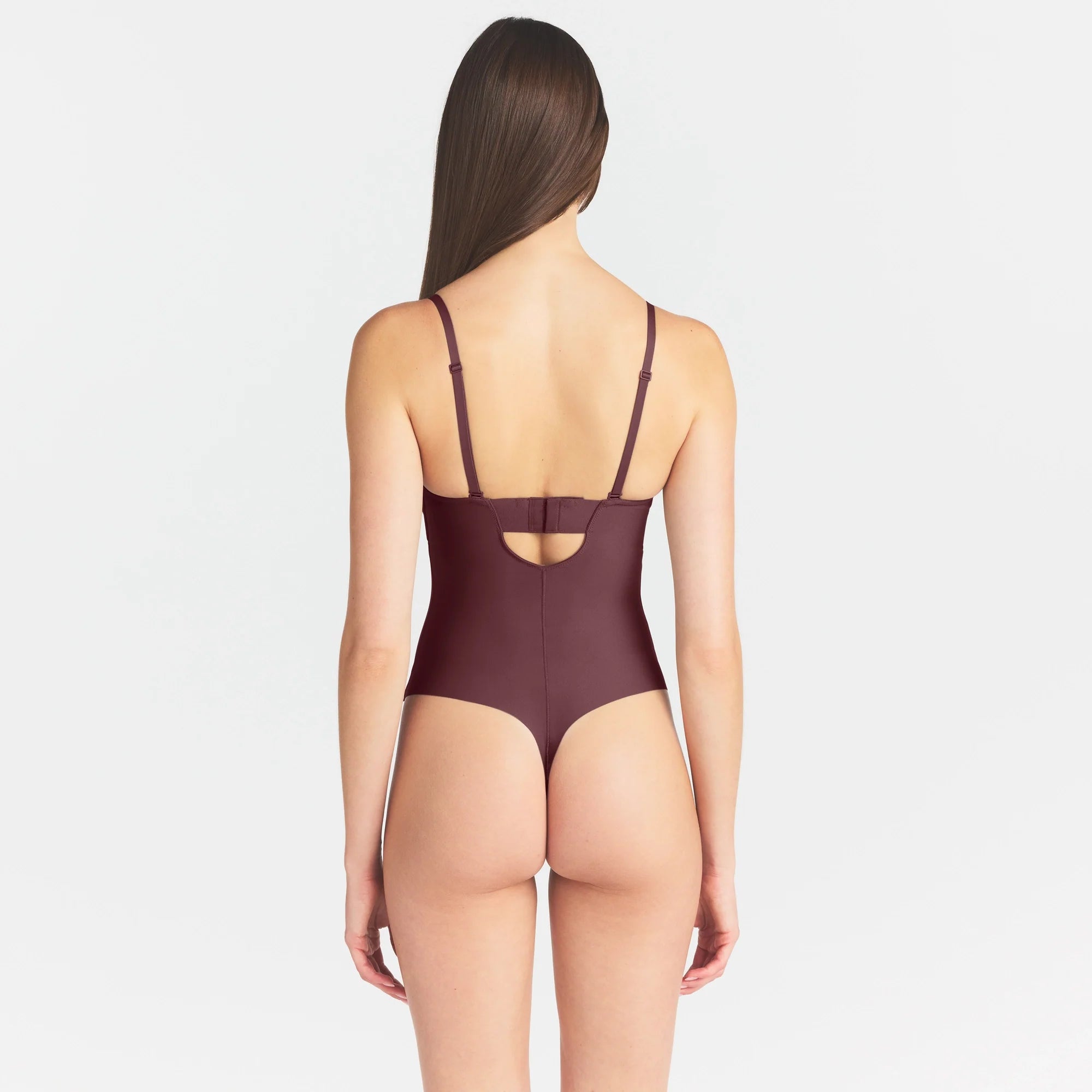 SKIMS BODY UNDERWIRE THONG BODYSUIT | CURRANT