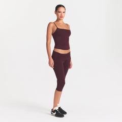 COTTON JERSEY FOLDOVER CAPRI | CURRANT
