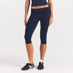 COTTON JERSEY FOLDOVER CAPRI | NAVY