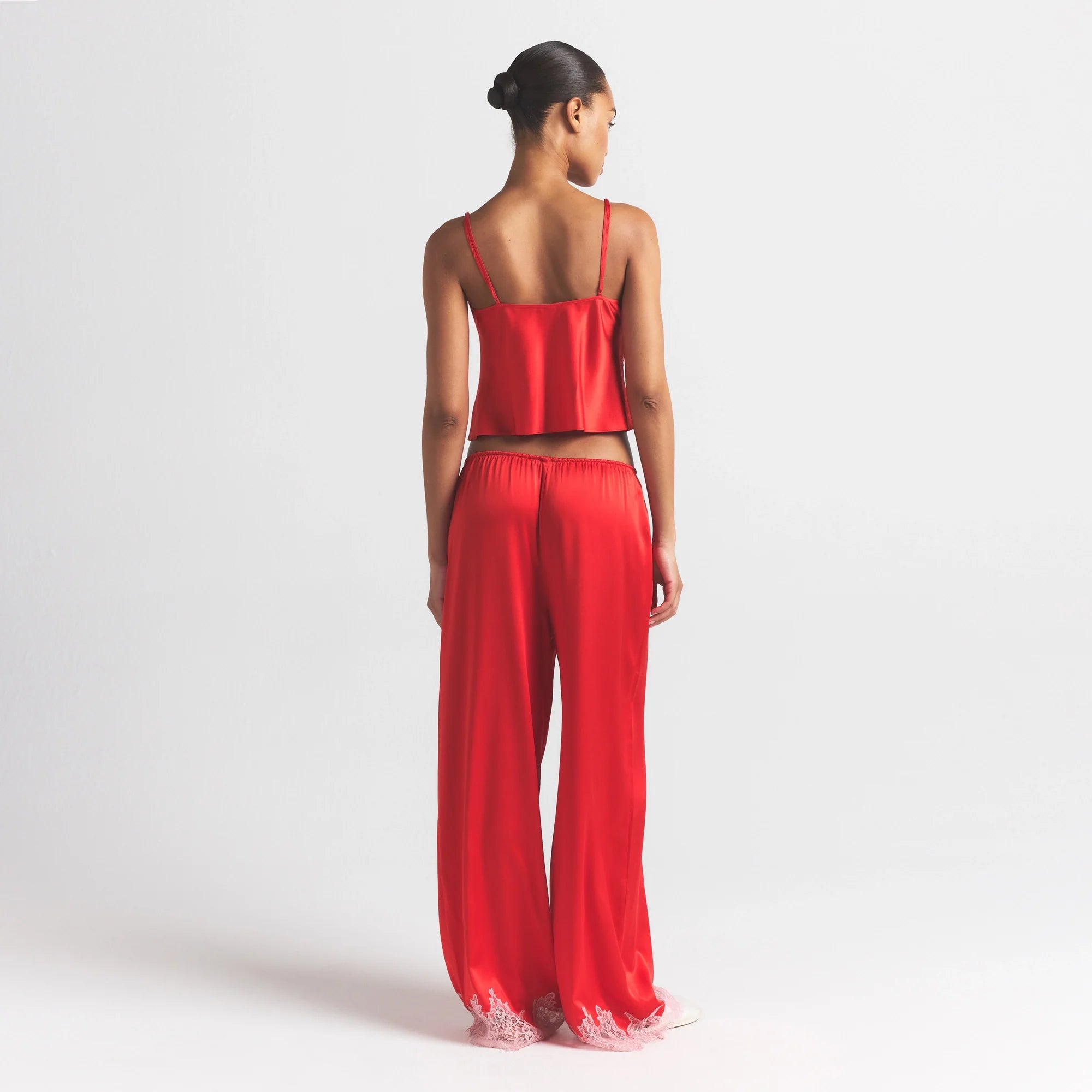 SILK LACE PANT | RUBY CONTRAST