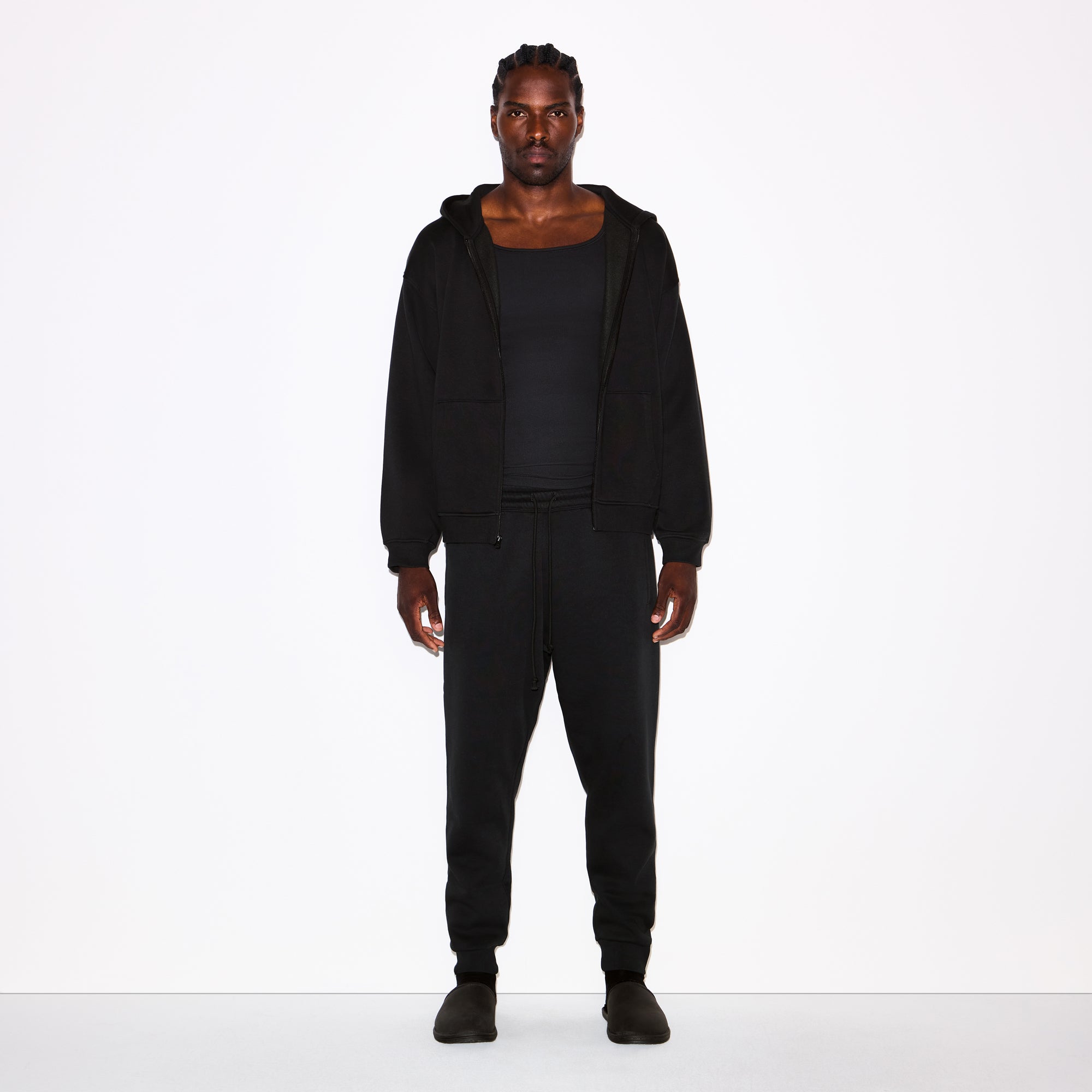 FLEECE LOUNGE MENS TAPERED JOGGER | WASHED ONYX