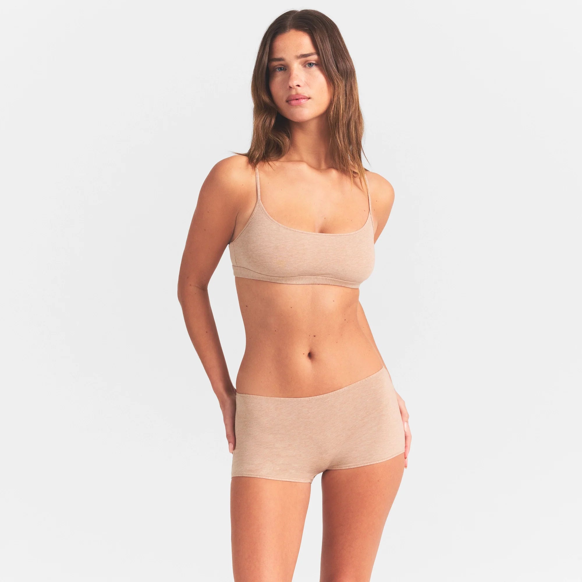 EVERYDAY COTTON SCOOP BRALETTE | CLAY HEATHER