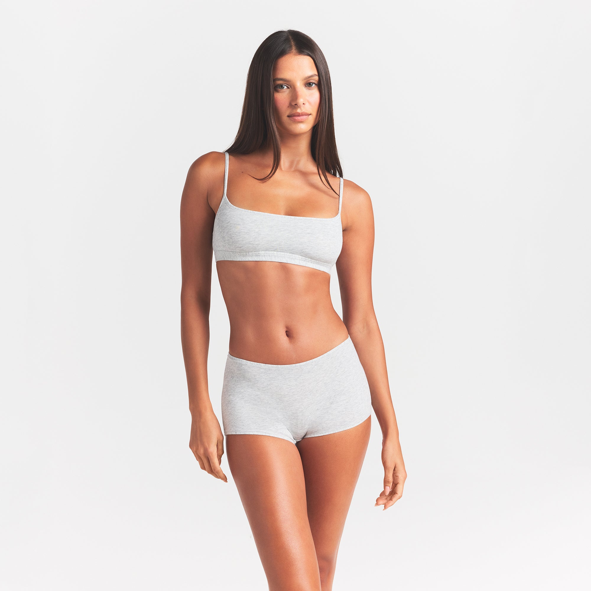 EVERYDAY COTTON SCOOP BRALETTE | LIGHT HEATHER GREY