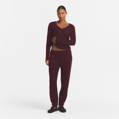 AIRY CASHMERE JOGGER | CURRANT