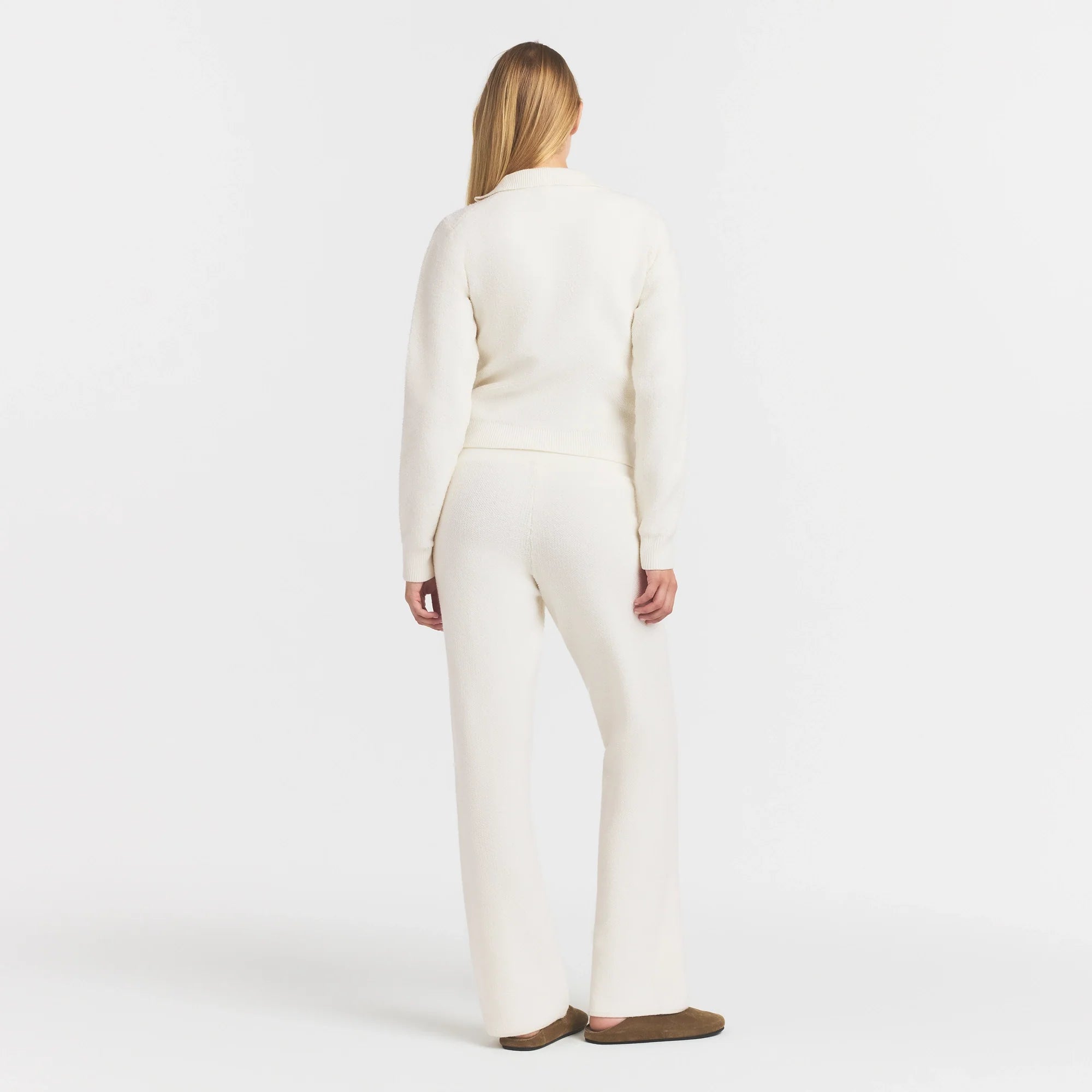 TEXTURED KNIT SHERPA PANT | IVORY
