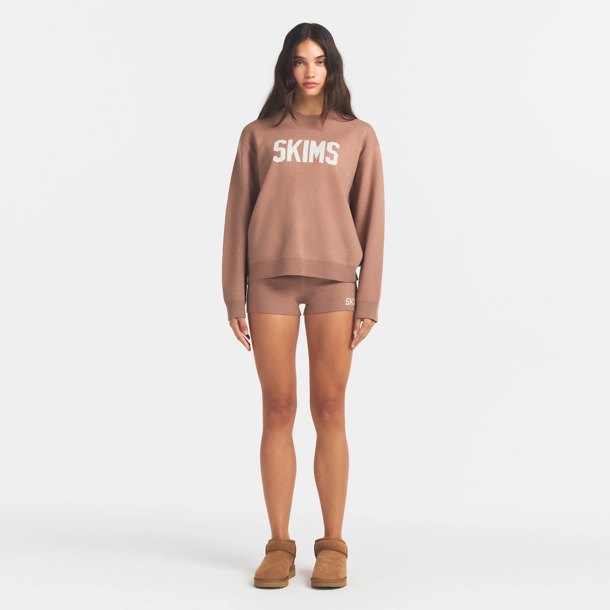SWEATER KNIT LOGO SHORT | SIENNA EGRET