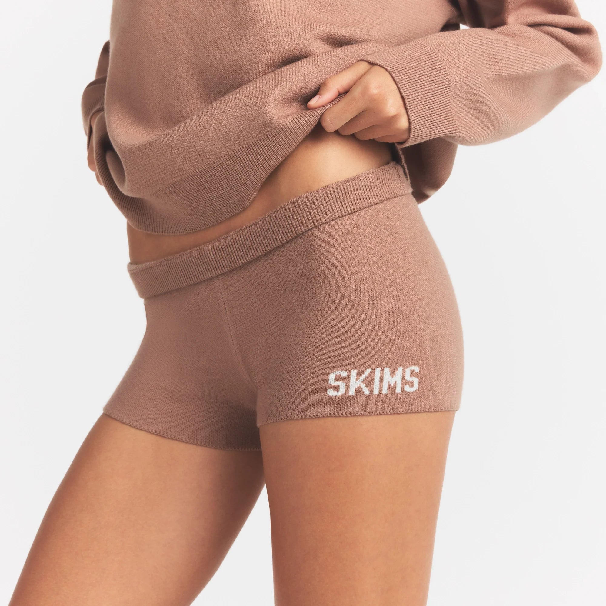 SWEATER KNIT LOGO SHORT | SIENNA EGRET