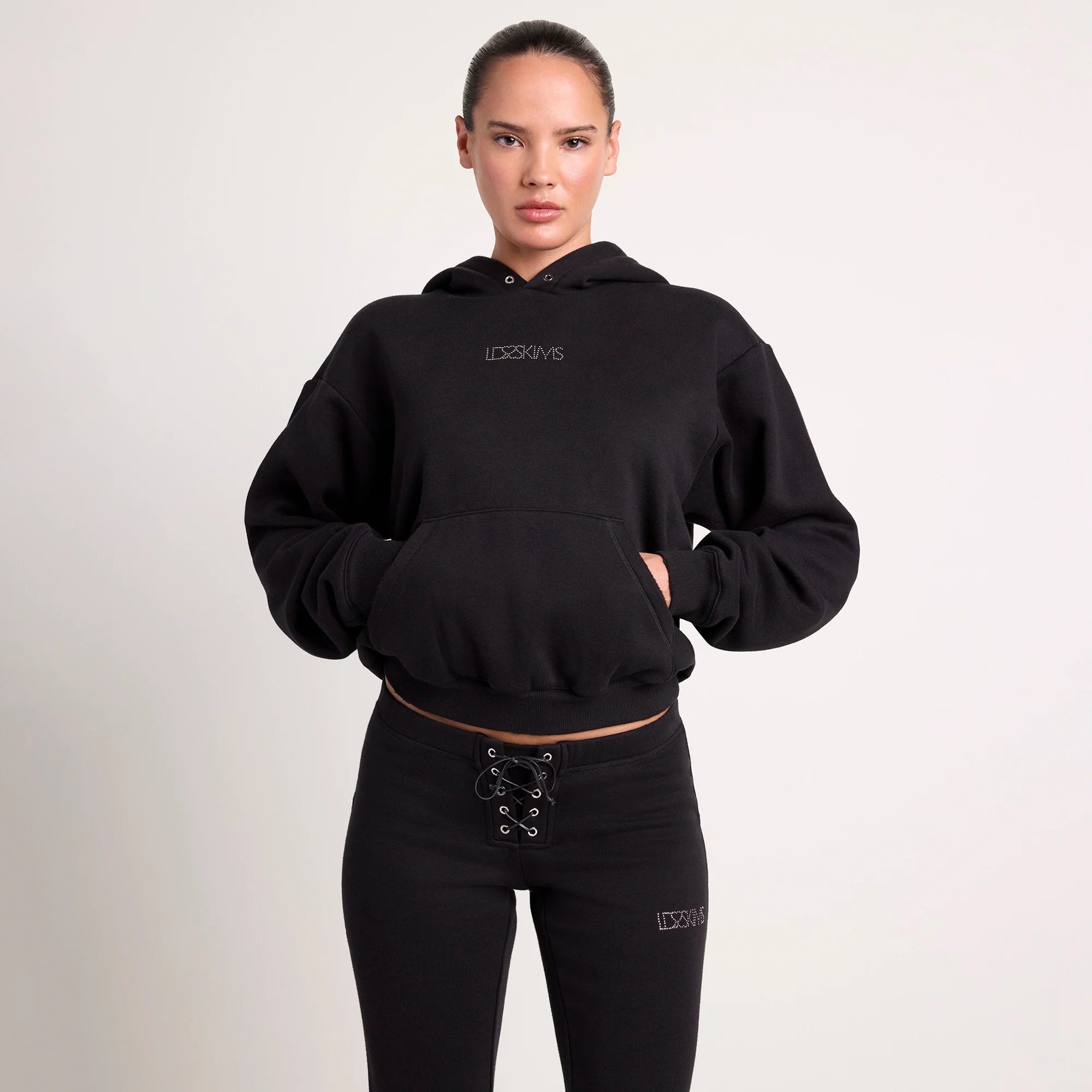 LUDOVIC DE SAINT SERNIN X SKIMS COTTON FLEECE HOODIE | ONYX