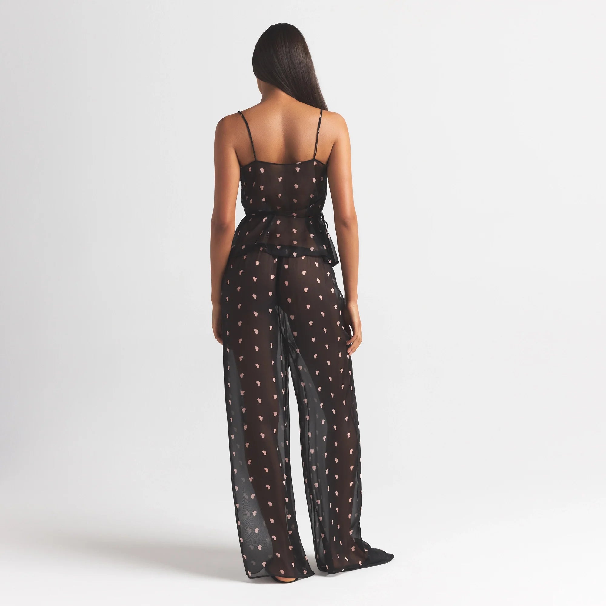 SKIMS ROMANCE WRAP CAMI TOP | OBSIDIAN SPACED HEARTS